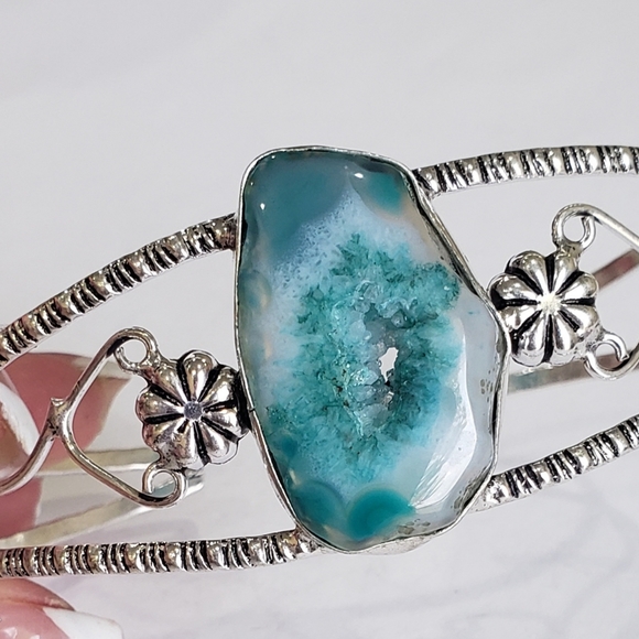 Agate gemstone, 925 silver bracelet - Picture 7 of 15